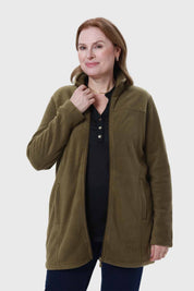 Polar Mujer Con Cierre Y Bolsillo Verde