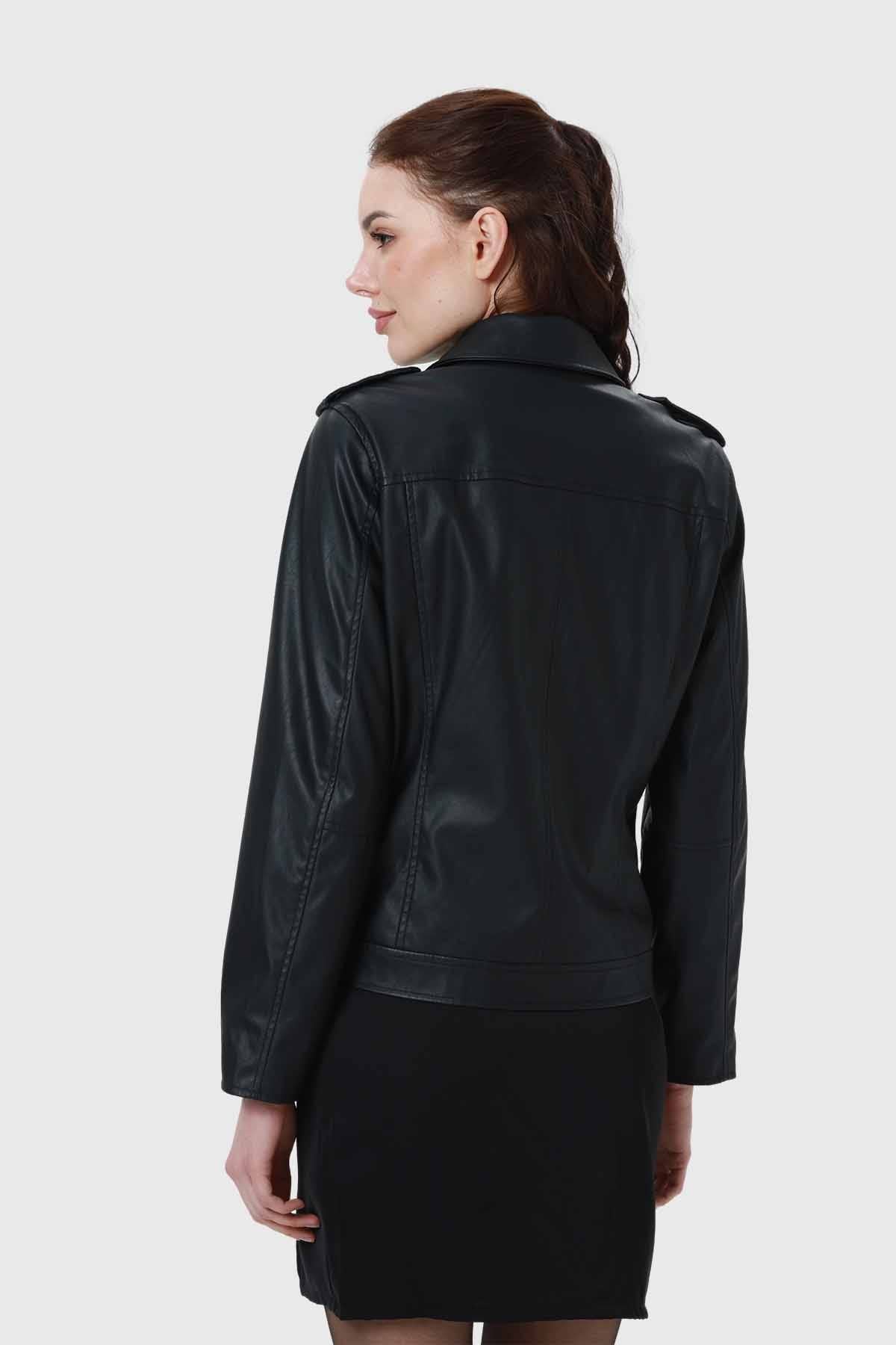 CHAQUETA MUJER BIKER NEGRO III