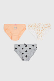 Calzón Niña Tripack Print Gris
