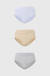 Calzón Mujer Tripack Bikini Algodón Blanco