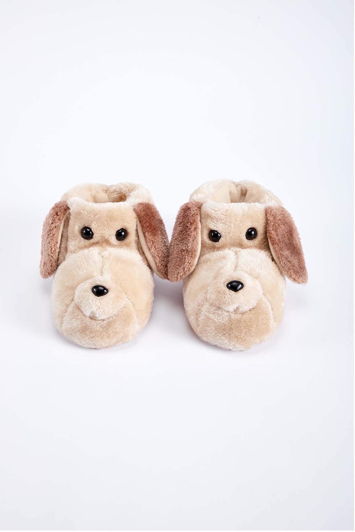 Pantufla Niña Osito Peluche Beige