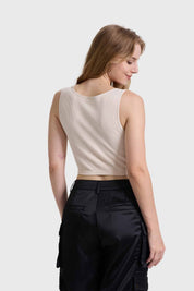 Polera Mujer Seamless Beige