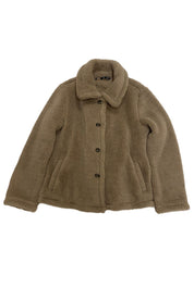 Polar Mujer Cuello Camisero Abotonado Beige