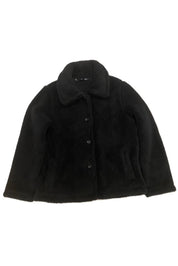 Polar Mujer Cuello Camisero Abotonado Negro