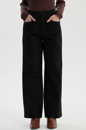 Pantalón Mujer Calce Recto Negro