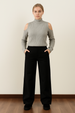 Pantalón Mujer Sastrero Basta Ancha Negro