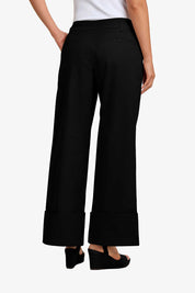 Pantalón Mujer Sastrero Basta Ancha Negro