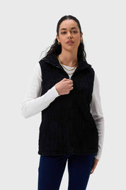 Polar Mujer Peludo Con Textura Negro