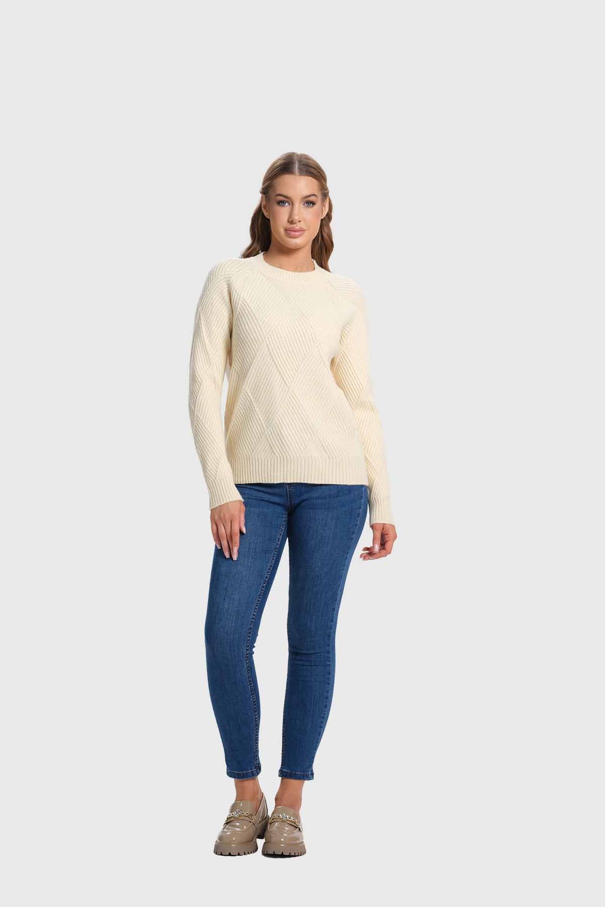 Sweater Mujer Textura Beige