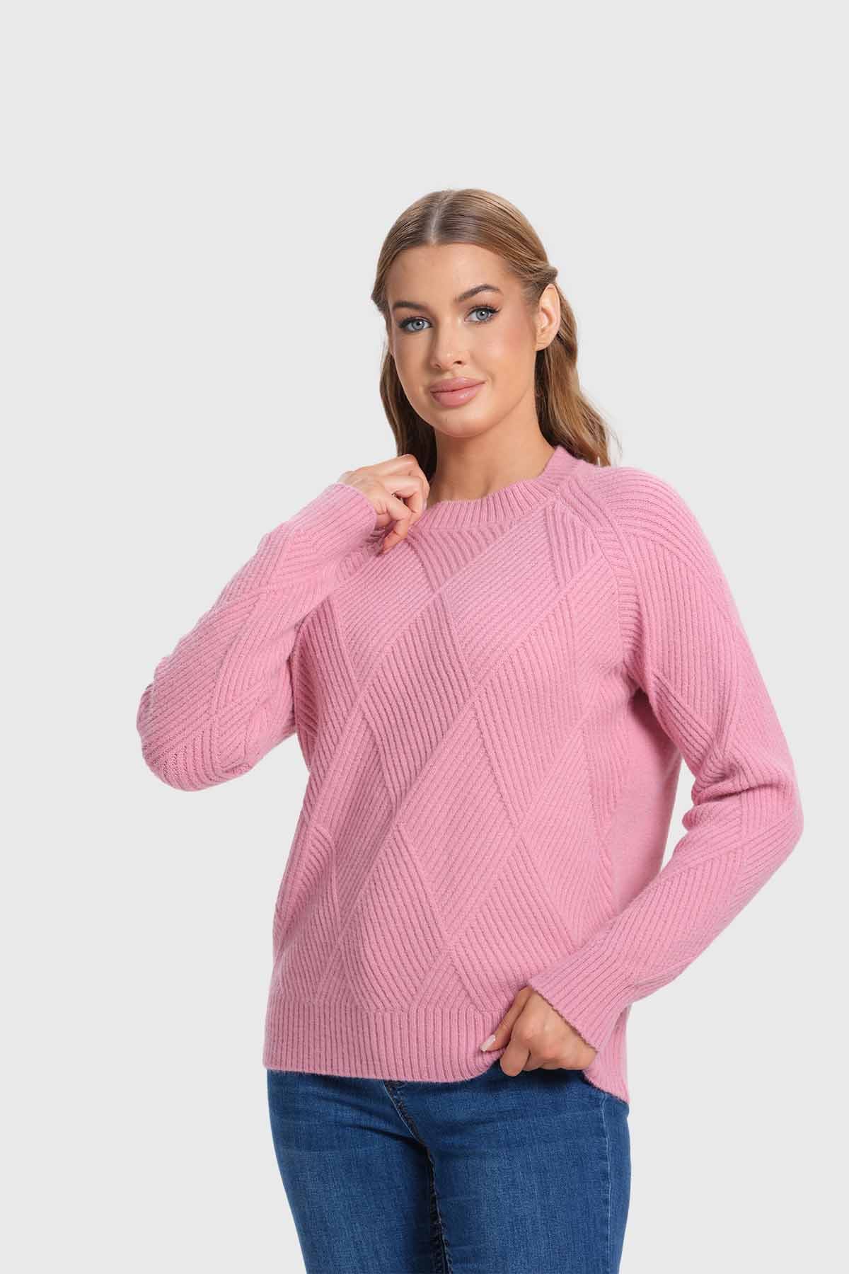 Sweater Mujer Textura Malva