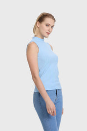 Polera Mujer Rib Celeste Celeste / S