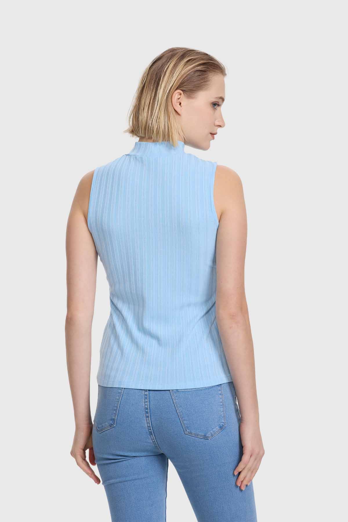 Polera Mujer Rib Celeste Celeste / S