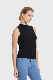 Polera Mujer Rib Negro