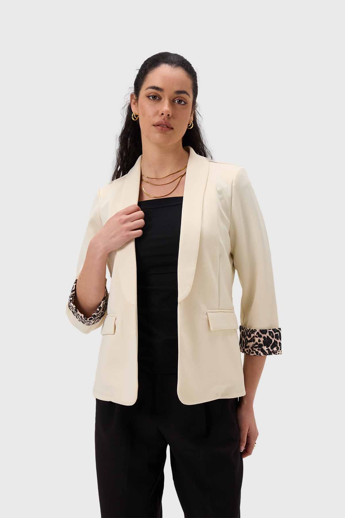Blazer Mujer Puños Animal Arena