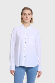 Blusa Mujer Abotonada Crudo