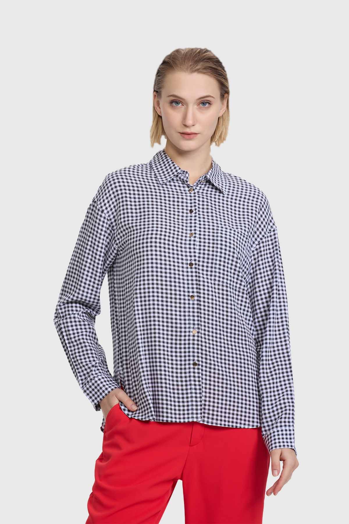 Blusa Mujer Abotonada Negro