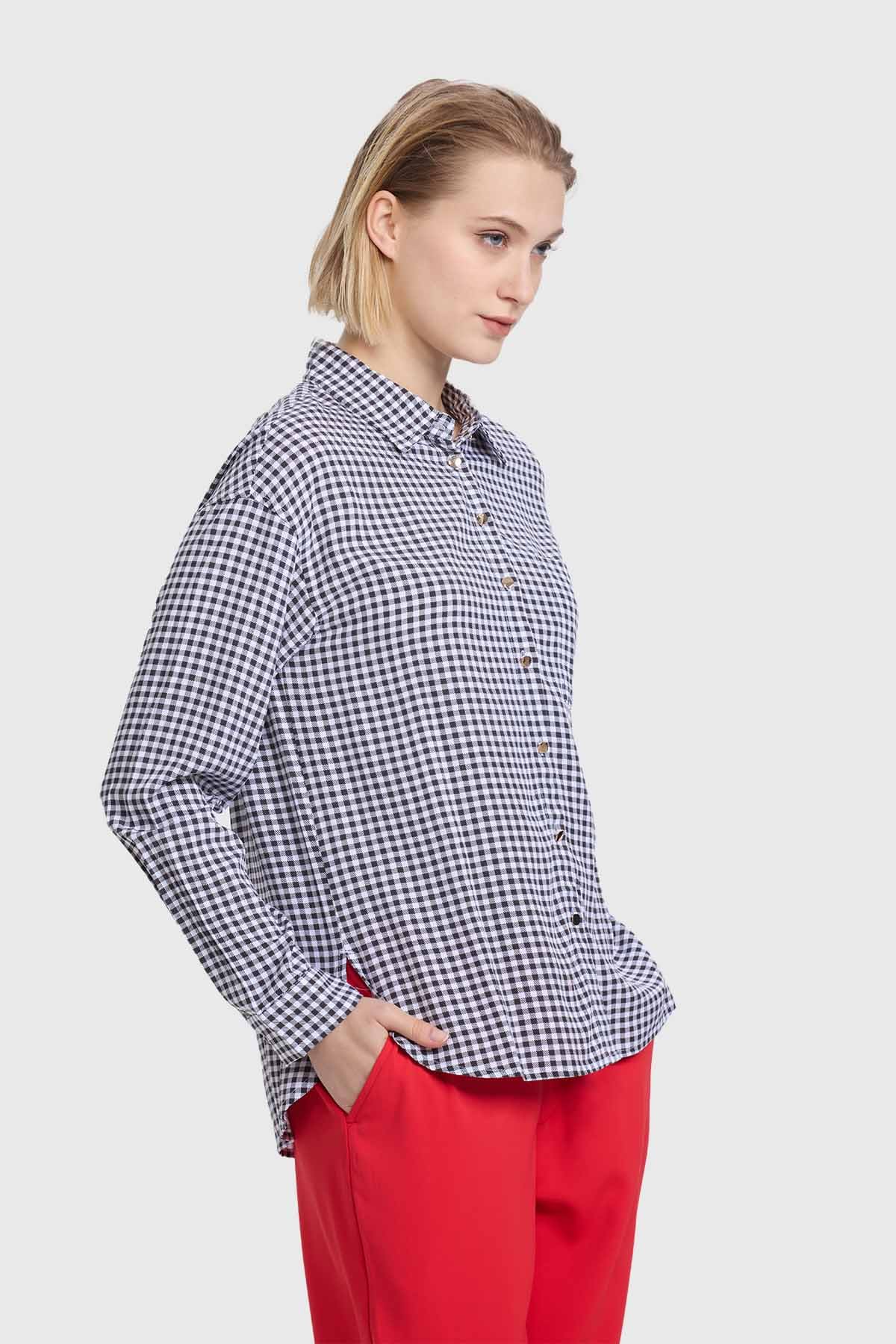 Blusa Mujer Abotonada Negro