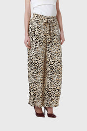 Pantalón Mujer Con Lazo Cintura Beige