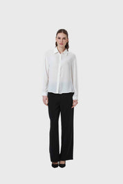 Blusa Mujer Aplicación Perlas Canes Crudo