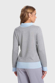Sweater Mujer Estilo Blusa Gris Melange