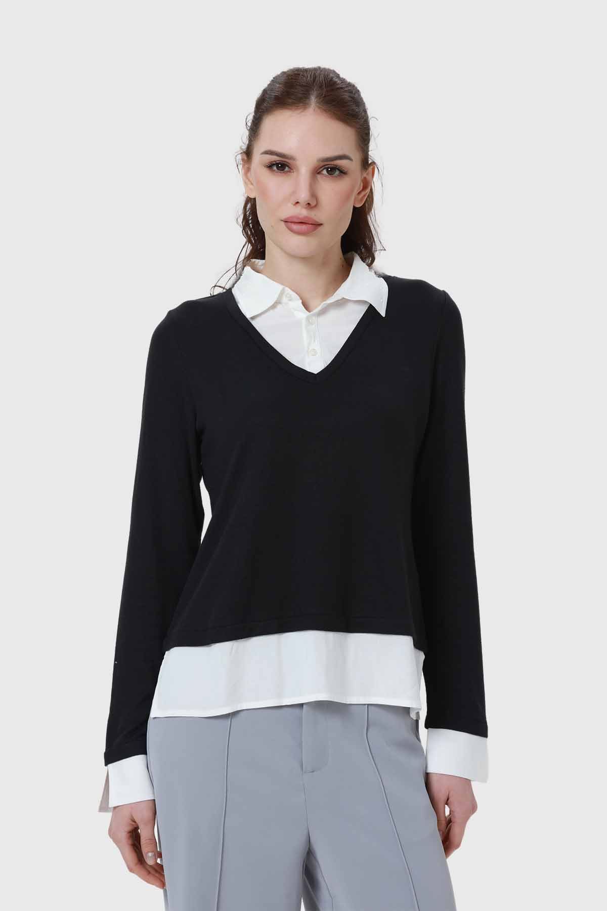 Sweater Mujer Estilo Blusa Negro