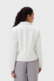 Blazer Mujer Cruzado 4 Botones Crudo