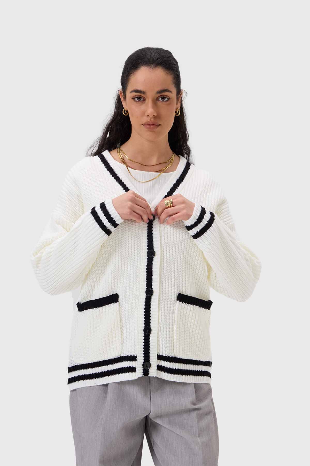 Sweater Mujer Abierto Blanco