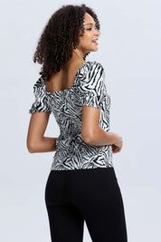 Blusa Mujer Manga Globo Panal Espalda Blanco Blanco / XXL