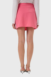Falda Mujer Mini Short Interior Preppy Rosado