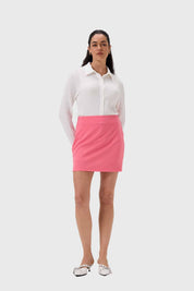 Falda Mujer Mini Short Interior Preppy Rosado