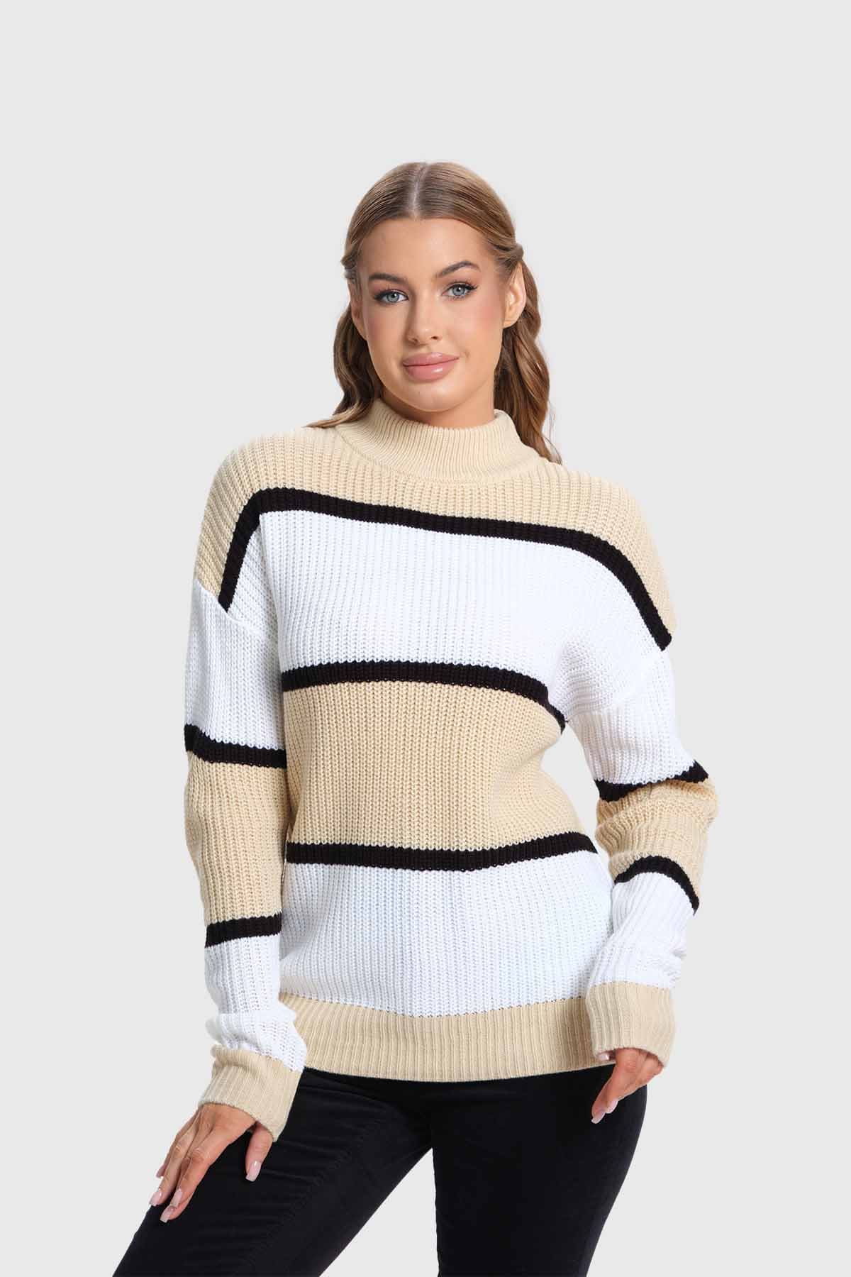 Sweater Mujer Bloques Beigev