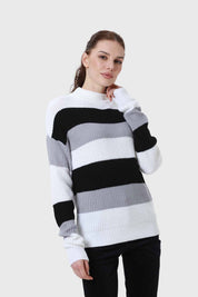 Sweater Mujer Bloques Blanco