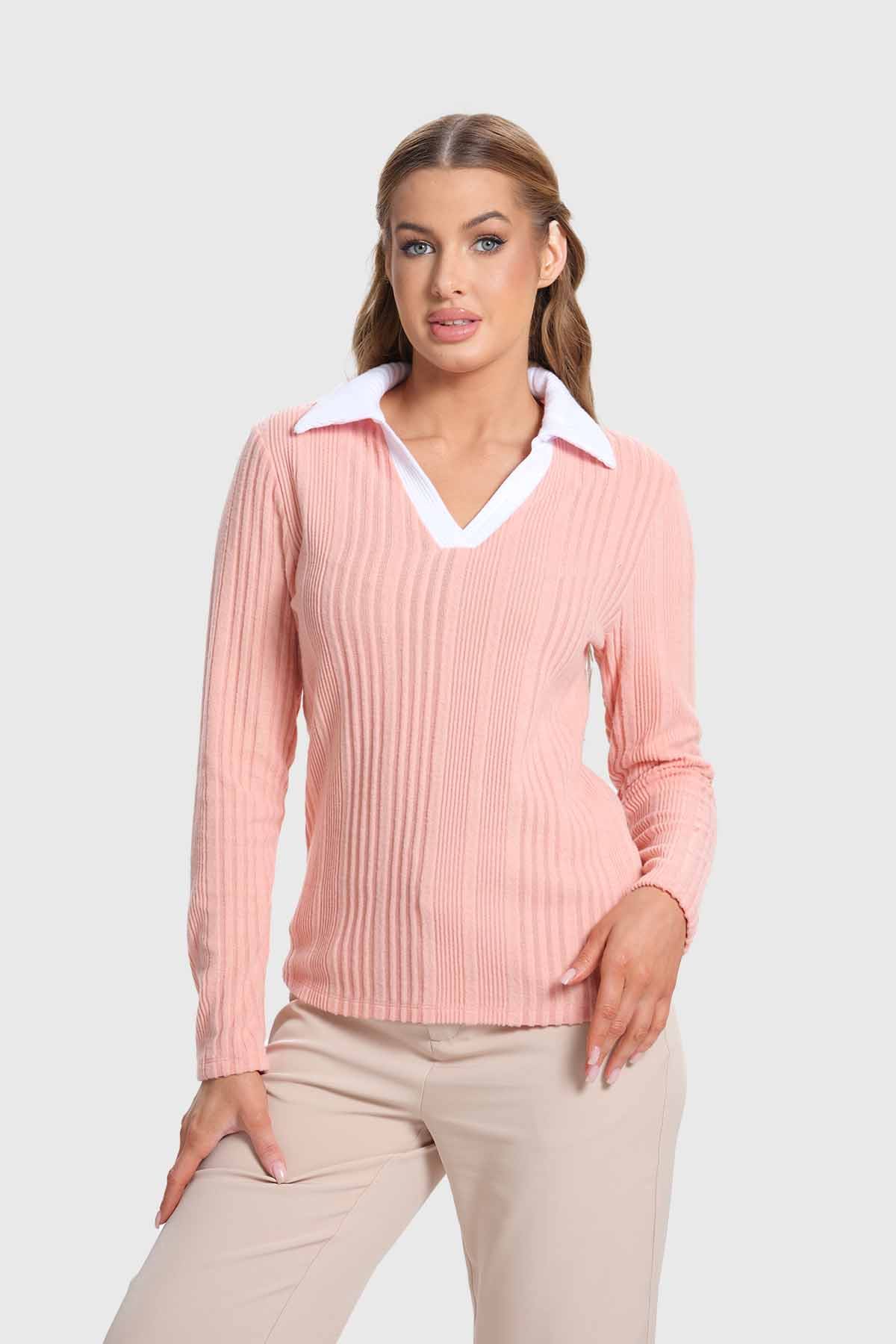 Polera Mujer Camman Rib Rosado