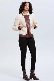 Polar Mujer Tipo Chaqueta Peludo Arena