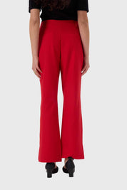 Pantalón Mujer Sastrero Tiro Alto Rojo