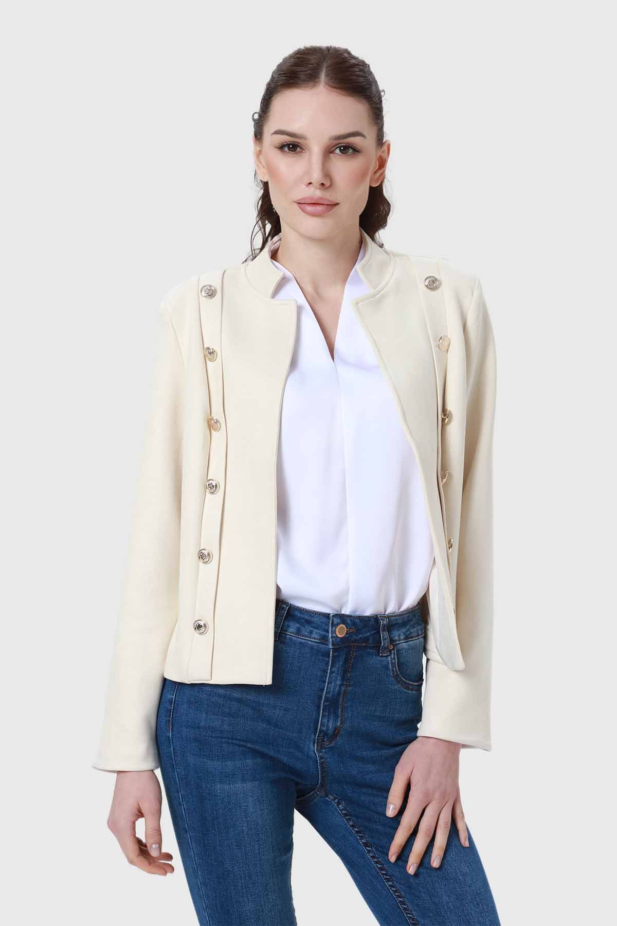 Chaqueta Mujer Gamuza Arena