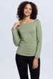 Polera Mujer Escote Recto Verde