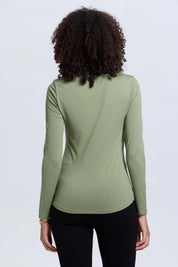 Polera Mujer Escote Recto Verde