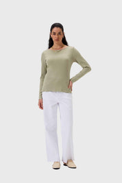 Polera Mujer Rib Verde