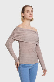Polera Mujer C/Bardot Doblado Arena
