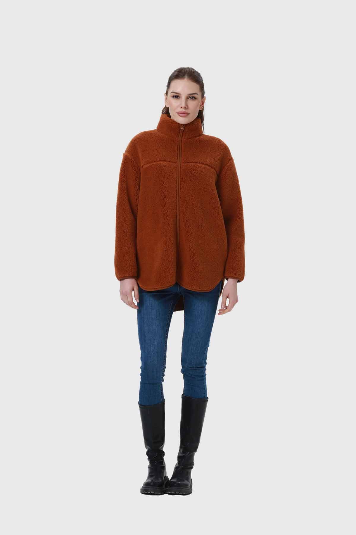 Polar Mujer Tipo Chaqueta Bolsillo Camel