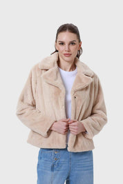 Chaqueta Mujer Pelo Si Beige