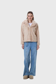 Chaqueta Mujer Pelo Si Beige