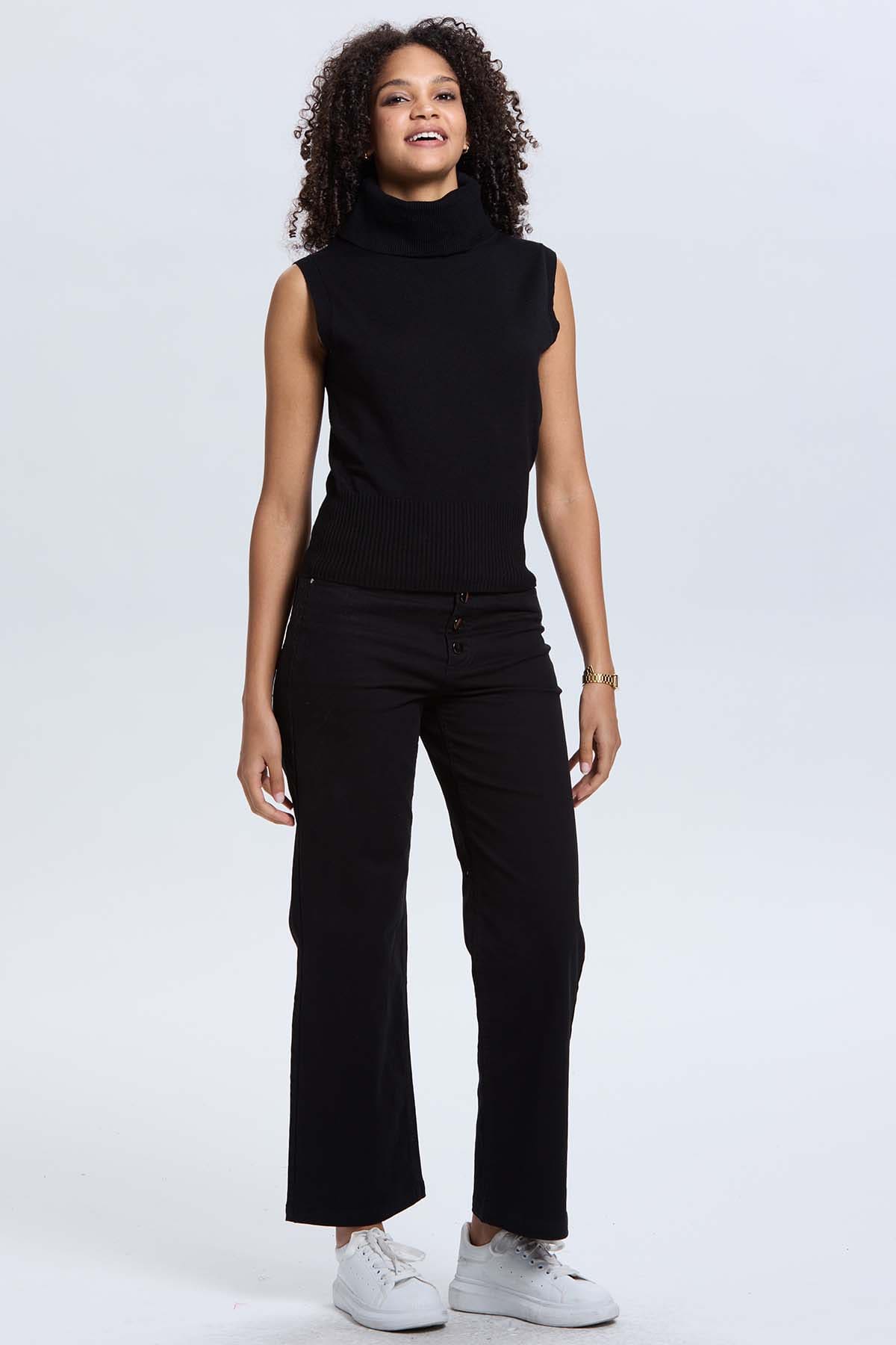 Sweater Mujer Drapead Negro