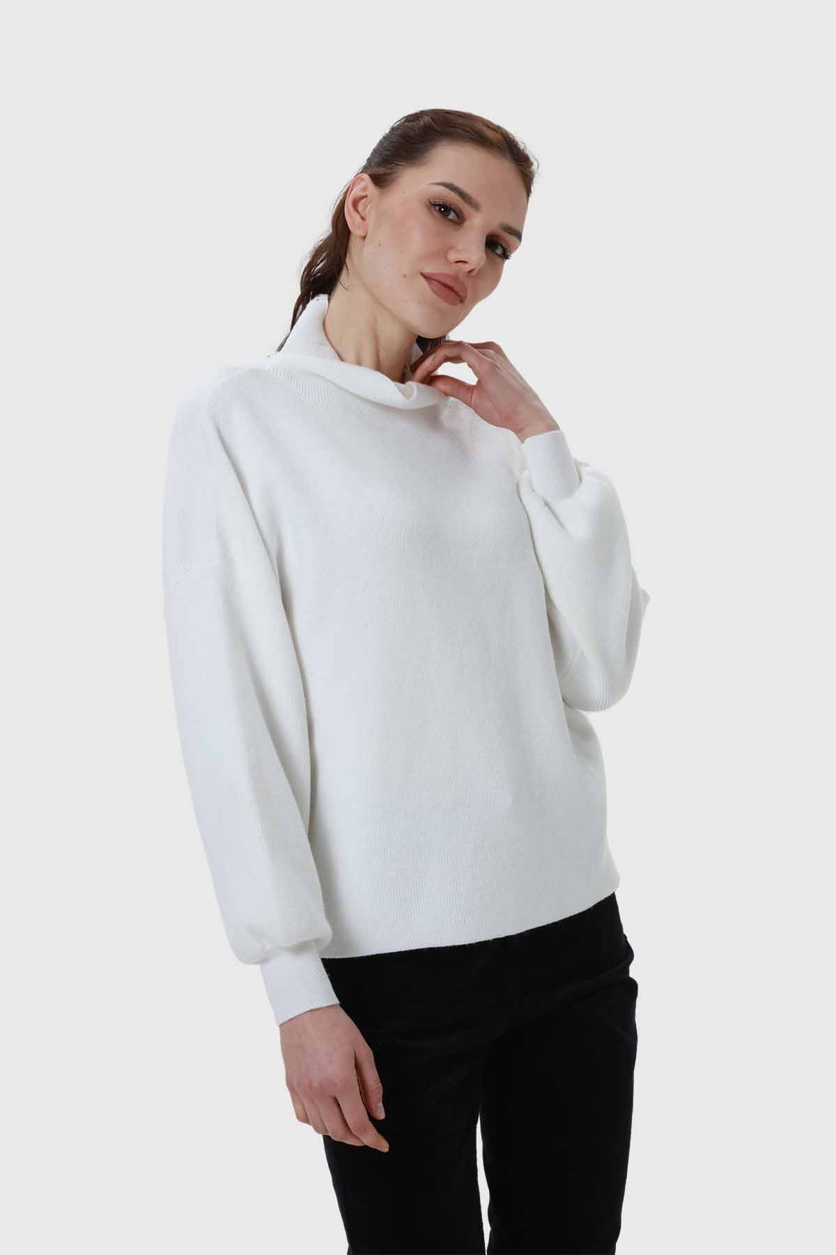 Sweater Mujer Drapead Crudo