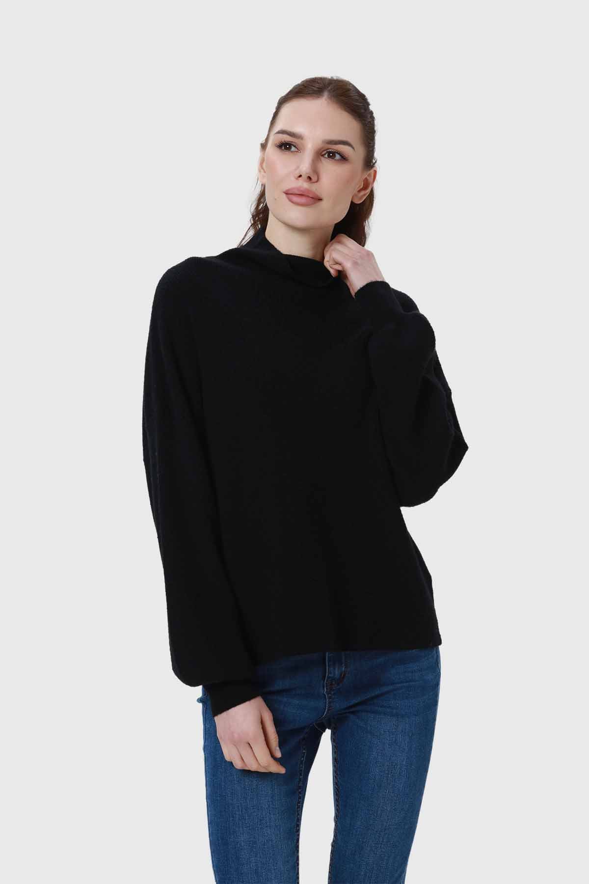Sweater Mujer Drapead Negro Negro / L