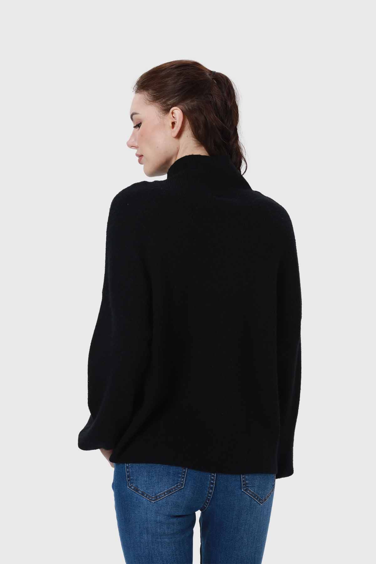 Sweater Mujer Drapead Negro Negro / L