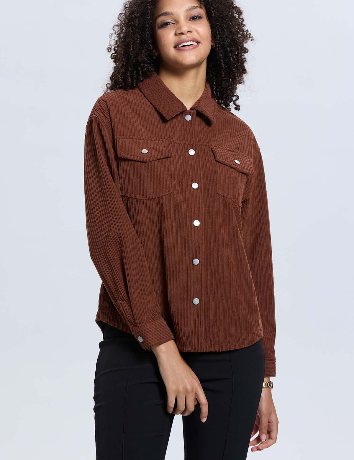 Chaqueta Mujer Cotelé Cafe