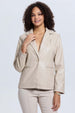 Chaqueta Mujer Efecto Cuero Beige