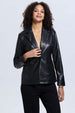 Chaqueta Mujer Efecto Cuero Negro